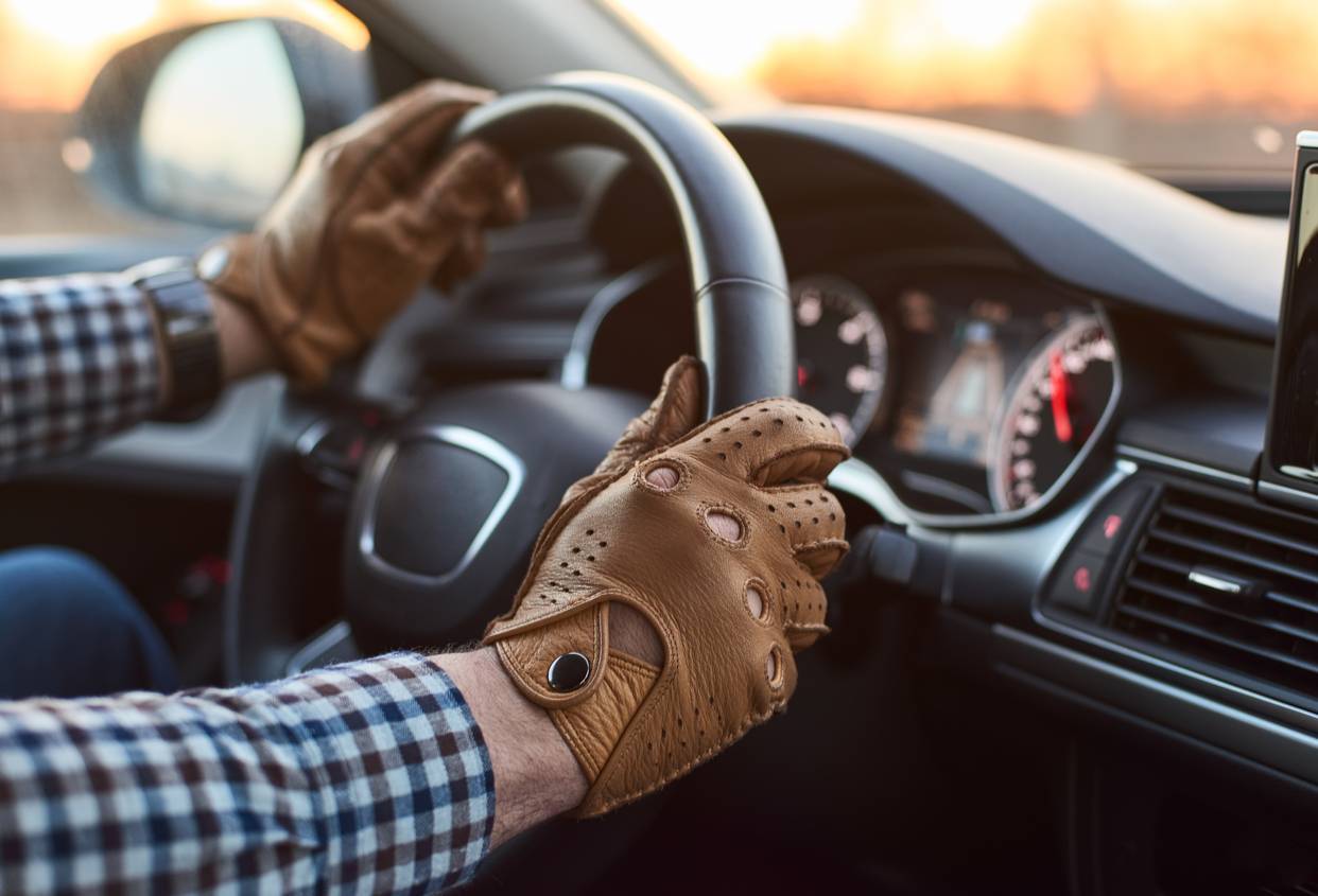 gants en cuir homme