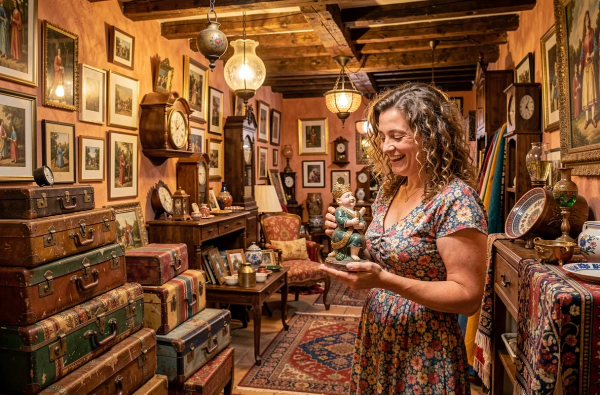 Boutique éclectique de La Caverne d'Ali Bébé à Toulouse remplie de curiosités et objets vintage