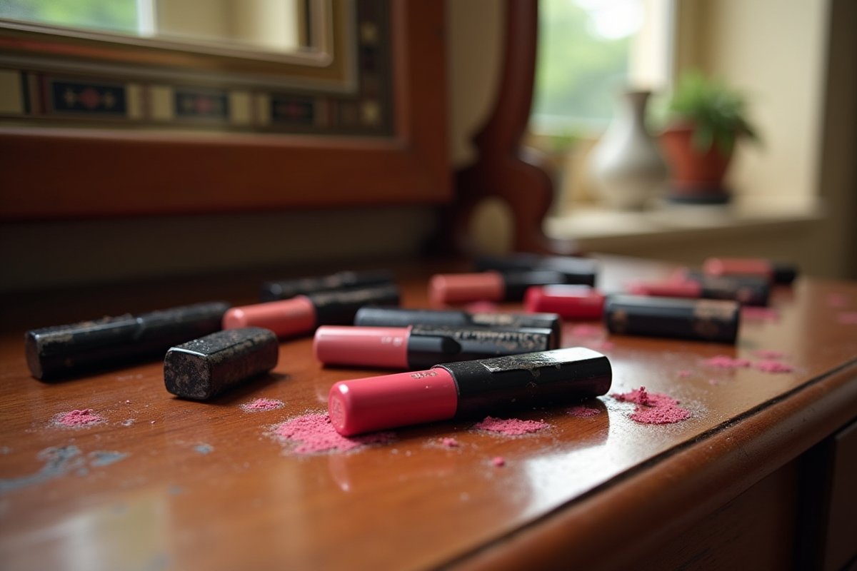 maquillage usé